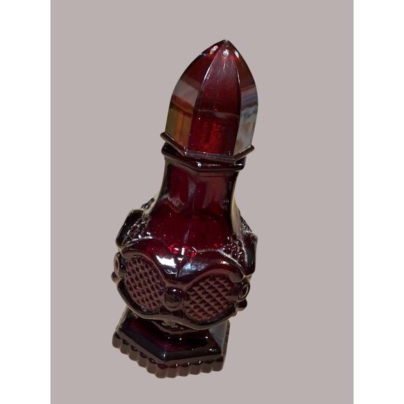 Avon Cape Cod Ruby Red Vintage Glass Cologne Bottles Set Of 2 Collectible Decora - Picture 3 of 8